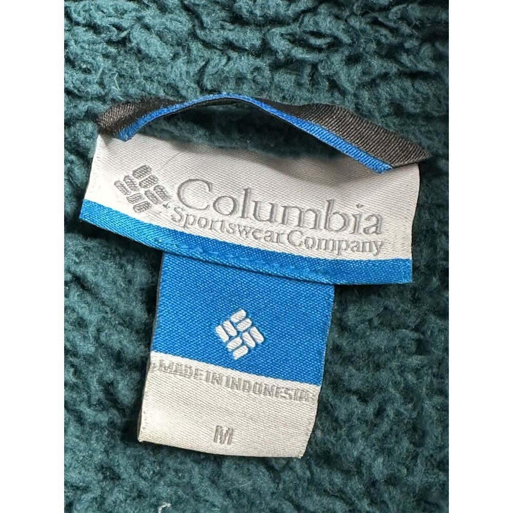 COLUMBIA Women’s Full-Zip Fleece Jacket Coat Medium Green Yellow Outdoor - Picture 12 of 16